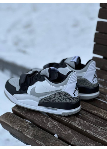 Черные демисезонные кроссовки мужские nike air jordan legacy 312 low black white найк аир джордан No Brand