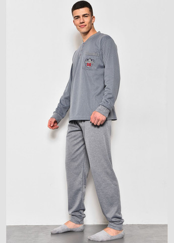 Піжама чоловіча на флісі напівбатальна сірого кольору Let's Shop (278761206)