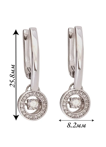 Золотые серьги-подвески с танцующим бриллиантом 2109479202-7с SOVA jewelry house (380308472)