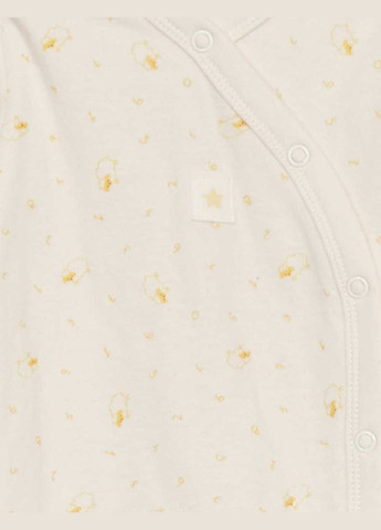 Молочный комплект одежды,молочный в желтые узоры, Kiabi