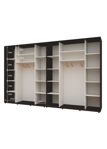 Шафа-купе чотиридверна 400*60*210 см Венге 4 двері ДСП Максі Комфорт Меблі (360436859)