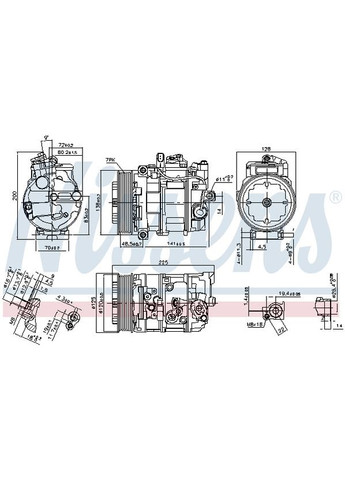 Компрессор кондиционера PORSCHE CAYENNE (02-) S|PORSCHE CAYENNE (02-) TURBO|PORSCHE CAYENNE (02-) Nissens (354335470)