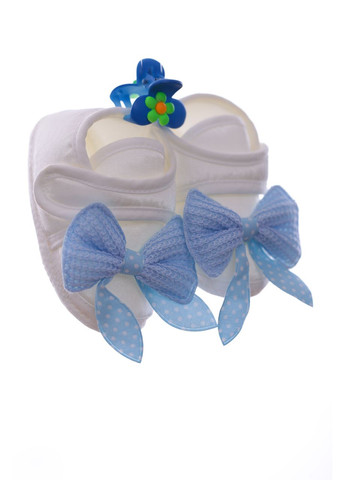 Пінетки та шапка для хлопчика трикотажні з блакитним бантиком. 62 см (38915) BABYKROHA (297199092)