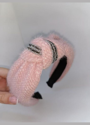 Стильный обруч для волос пушистый со стразами розовый Hand Made (330619064)