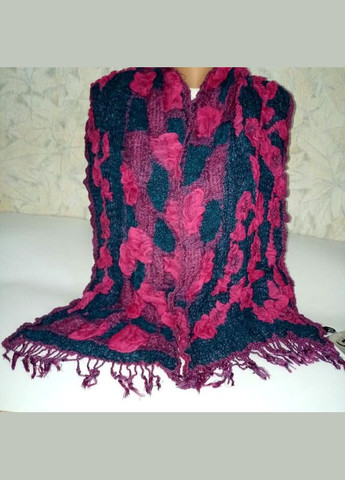 Шарф жіночий сіро-малиновий фактурний об'ємний красивий аксесуар + подарунок No Brand (337359547)