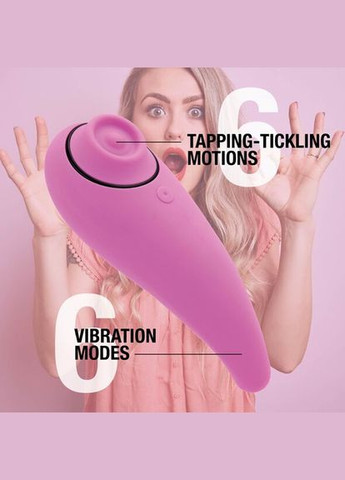 Пульсатор для клітора плюс вібратор - FemmeGasm Tapping & Tickling Vibrator Pink FeelzToys (360966151)