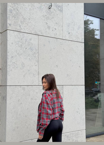 Красная кэжуал рубашка в клетку No Brand