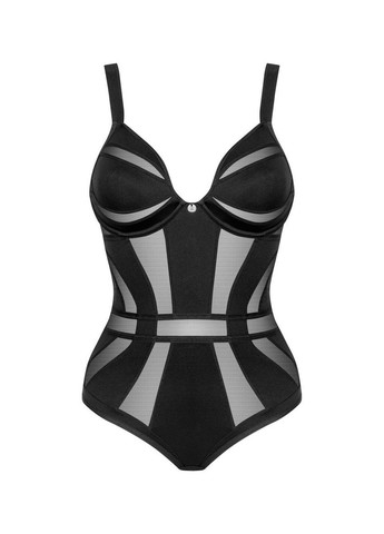 Боді із напівпрозорими вставками Chic Amoria, чорне, Obsessive (331169667)