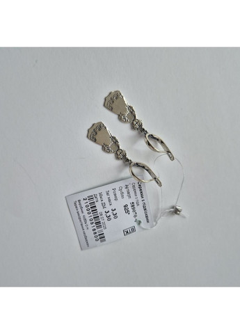 Серебряные серьги с подвеской Мотанка серебро 925 пробы Черненное 589070ч 3.30г No Brand (356675741)