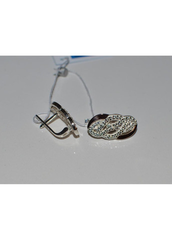 Срібні сережки з напайками із золота Silver Style (366814091)