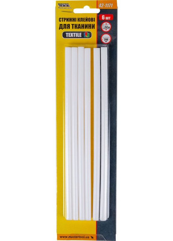 Стрижні клейові TEXTILE 7.2х200 мм 6 шт для тканини 42-1171 Mastertool (365626652)