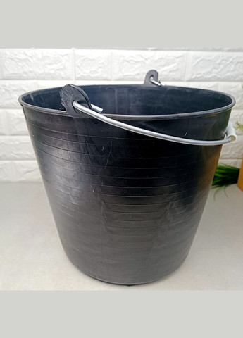 Большое эластичное резиновое цилиндрическое хозяйственное ведро 26 л Полімербит 17 ЛТД (303834641)