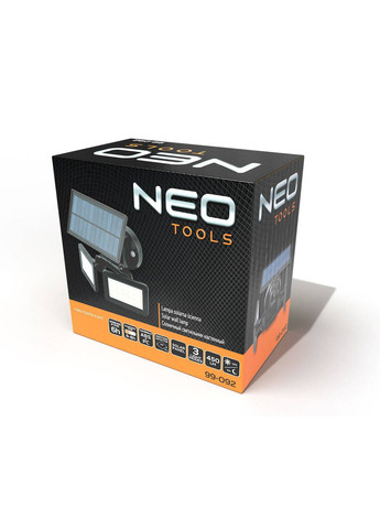 Світильник акумуляторний 3000мАг, 450лм, 5Вт, живлення від сонячного світла, датчик руху, сутінків, IP65 Neo Tools (315799171)