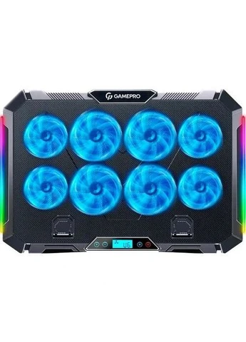 Підставка для ноутбука до 17" CP795,, RGB підсвічування, 4 х 80 мм, 4 х 70 мм вентилятор (25 dB 2320 rpm), метал/пластик, 2xUSB GAMEPRO (395338608)