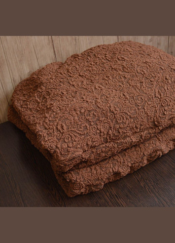 Жаккардовый чехол на угловой диван без юбки Коричневый Kayra (318382121)