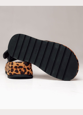 Черные шлепанцы на платформе черный леопард замша кожа Prima d'Arte