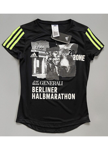 Черная всесезон спортивная футболка berlin marathon gk9260 adidas