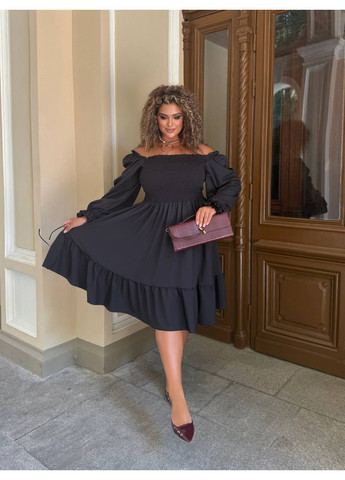 Черное повседневный платье женское Гермес однотонное