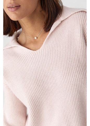 Пудровый демисезонный джемпер в рубчик No Brand