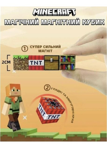 Магнитный конструктор Minecraft Водопад 128шт + 4 фигурки Майнкрафт Детский конструктор на магнитах No Brand (369153893)