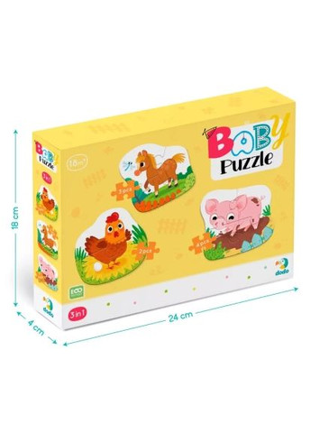 Пазл 3 в 1 День на ферме (300394) Dodo 3 в 1 День на фермі (366066847)