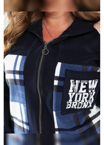 Тёмно-синий женский костюм батал флис тёплый демисезон Boni Спортивний костюм (361055524)