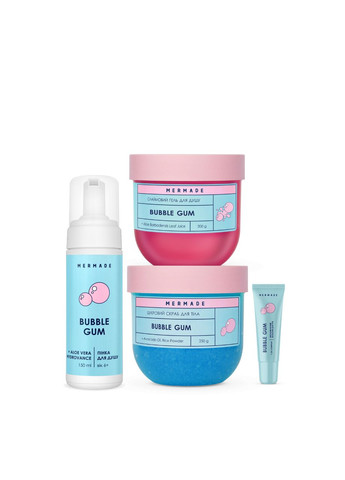 Подарунковий набір косметики для тіла Bubble Gum Party для жінок, 4 засоби MERMADE (367987161)