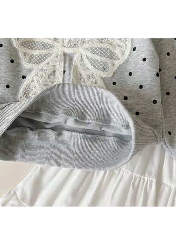 Сірий демісезонний дитячий костюм світшот, спідниця No Brand