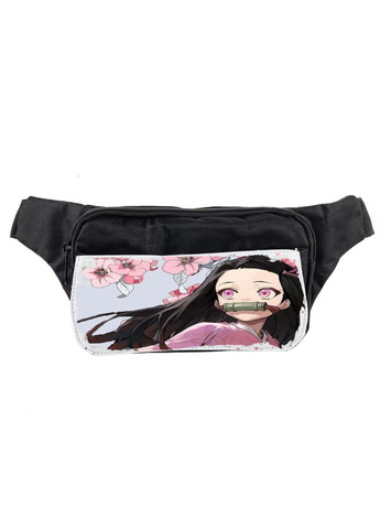 Сумка на пояс (через плечо) бананка, Аниме Клинок, уничтожающий демонов #015 унисекс, 14*22 см, черный No Brand (316121336)