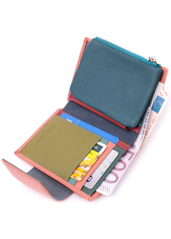 Гаманець з натуральної шкіри для жінок з цікавою монетницею 19447 Помаранчевий st leather (329146437)