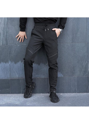 Армейские зимние штаны на флисе Карго черные No Brand (356509123)