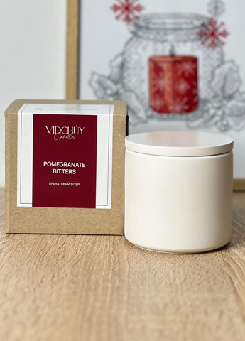 Соєва аромасвічка Pomegranate Bitters / Гранатовий біттер, 230 мл VIDCHUY свічка у кашпо (314838634)