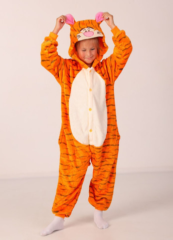 Дитяча кігурумі-піжама тигреня на ґудзиках з хвостиком та капюшоном My Kigu (365254506)