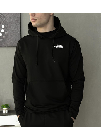 Чоловічий демісезонний спортивний костюм чорний худі + штани (двонитка) No Brand (370022028)