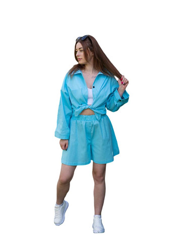 Костюм женский льняной весенний летний (рубашка+шорты) Україна (325489210)