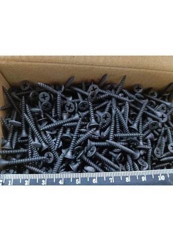 Саморіз високоміцний для гіпсокартону по металу 3,5×30 з потайною головкою шуруп фосфатований чорний (100 шт) Zip-пакет Shenzhen (369717804)