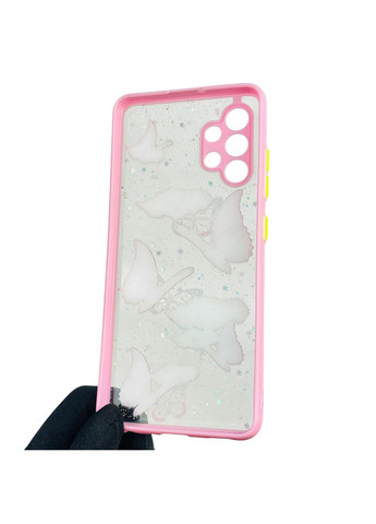 Чехол для Galaxy A32 4G (SM-A325F) с блёстками с бабочками на самсунг а32 4г розовый Samsung (366386518)