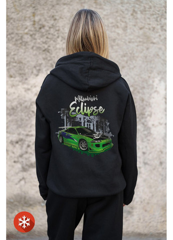 Жіноче Утеплене Зіп Худі На Флісі Зіпер З Принтом Eclips Kane Black Without (372519962)