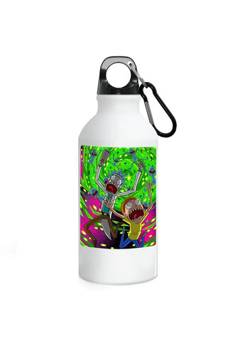 Фляга Рік і Морті (пляшка) для води з карабіном 500 мл Металева (Туристична, Для кемпінгу, Для спорту) #02 500 мл Білий No Brand (323639268)