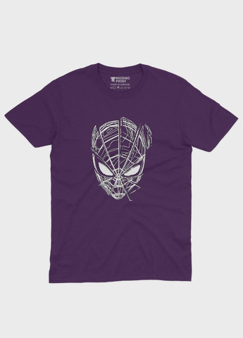 Фиолетовая демисезонная футболка для девочки с принтом супергероя - человек-паук (ts001-1-dby-006-014-070-g) Modno