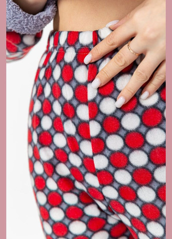 Серая зимняя пижама женская махра, цвет красный, Ager