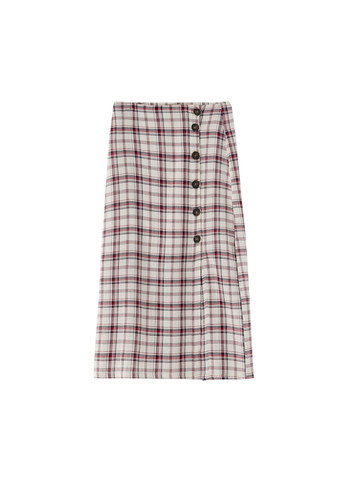 Спідниця літо,бежевий в бордову клітку, Pull & Bear (330828104)