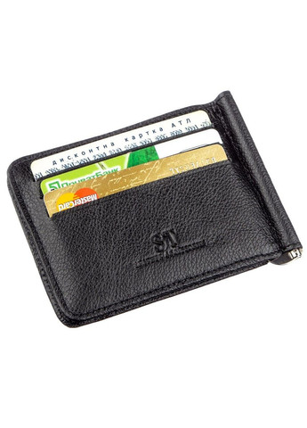 Чоловічий шкіряний затискач для грошей з магнітом та відділеннями для карт чорний (sku_18937) No Brand (327819673)