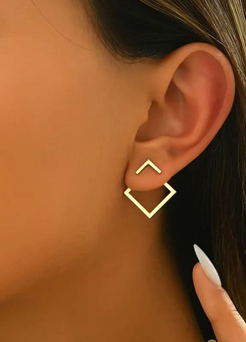 Сережки-пусети Квадрат No Brand (314801123)