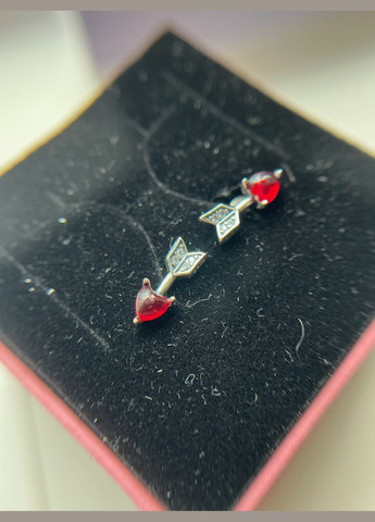 Красные серьги стрела-сердце стрела Амура No Brand (338861460)