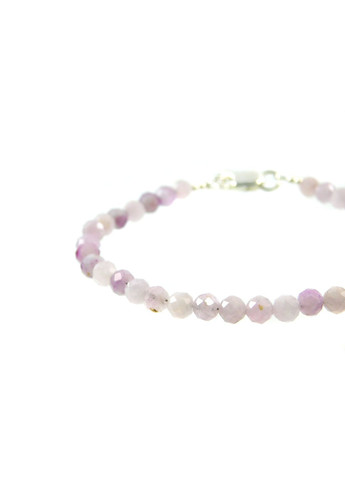 Браслет Кунцит 4 мм грань, серебро 15 Fursa fashion (348107729)