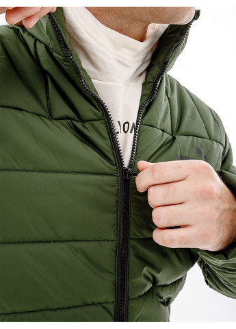 Оливкова (хакі) демісезонна чоловіча куртка ess+ padded jacket хакі Puma