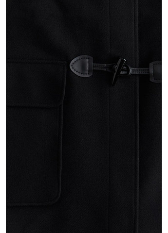 Чорне демісезонне Подовжене пальто з капюшоном H&M