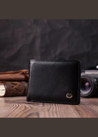 Гаманець-затискач із натуральної шкіри 22476 Чорний st leather (314771219)