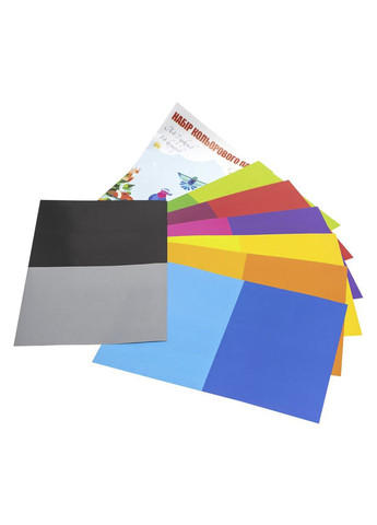 Набір двостороннього крейдованого кольорового паперу А4 колір різнокольоровий CB-00281038 Тетрада (339402382)